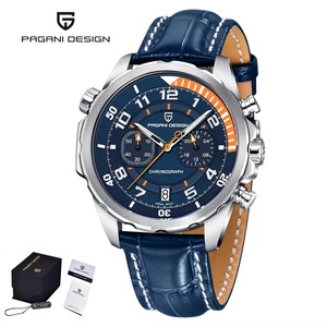 PAGANI DESIGN New Quartz Number Luminous Dial Man Watch <b>Automatic</b> Date PU Leather Strap <b>Chronograph</b> Japan Movt Waterproof Watch - Product Image 1