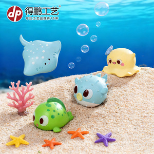 Mini Esculturas de Animales Marinos de PVC, Decoraciones de Acuario Estilo Dibujos Animados, Adornos para Mascotas - Product Image 4