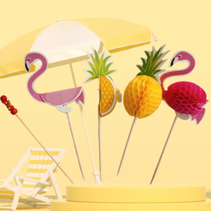 Palillos de Dientes Decorativos Desechables de Bambú en Oferta, Decoración de Mesa para Frutas, Piña, Flamenco - Product Image 1