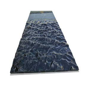 Tavolino moderno basso rotondo tavolino con superficie in marmo a onde oceaniche tavolino grande in <span class=keywords><strong>pietra</strong></span> liquida ad <span class=keywords><strong>arco</strong></span> - Product Image 3