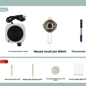 ชุดเครื่องมือละลายขี้ผึ้งพื้นฐานสำหรับขี้ผึ้งถั่วเหลืองพาราฟินพร้อมเครื่องวัดอุณหภูมิหม้อสำหรับคริสต์มาส - Product Image 3