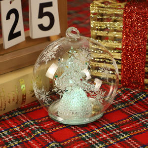 Vente en gros boules d'ornement en verre dépoli boule de décoration de Noël personnalisée cadeaux de décoration suspendus - Product Image 3