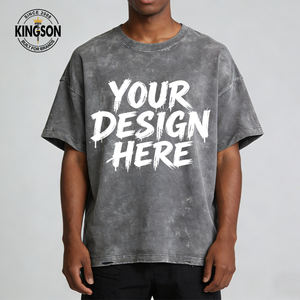 Camiseta Vintage Lavada para Hombre, Calidad de Lujo, Hombros Caídos, Talla Grande, 100% Algodón, Diseño Personalizado - Product Image 1