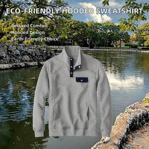 Sudadera con Capucha Holgada y Ecológica para Hombre, con Forro de Felpa, Cuello Alto y Estampado Digital de Ommiz - Product Image 2