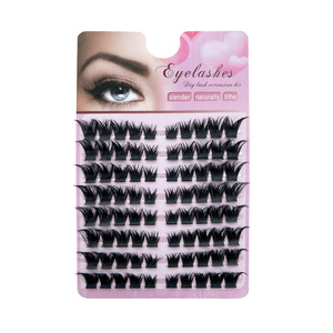Vente en gros usine Cils synthétiques DIY style œil de chat NM11, fins, naturellement souples, épais et bouclés, 80p, à pose thermofusible pour un effet œil de chat - Product Image 5