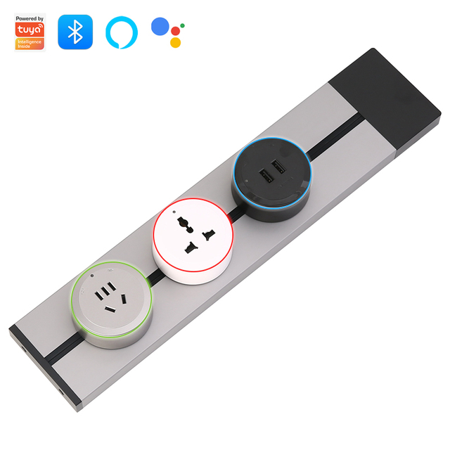 KLASS New Design WiFi Tuya SDK Wall Smart Track Socket Rail Outlet USB Office Kitchen Desk Power Movable