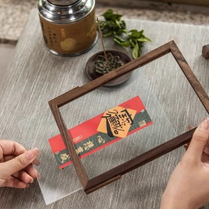 Solid Wood Tea Room Menu Display <b>Stand</b> Black Walnut Vertical Freestanding Desktop Photo Frame - Product Image 3