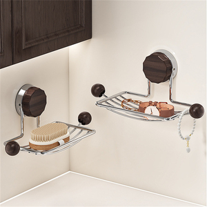 <span class=keywords><strong>Porte</strong></span>-<span class=keywords><strong>savon</strong></span> en métal avec 2 crochets, finition grain de bois, support en fil d'acier inoxydable 201, support multifonctionnel <span class=keywords><strong>vintage</strong></span> pour appartement - Product Image 2