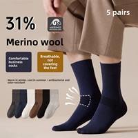 Chaussettes mi-mollet en laine mérinos et coton de qualité supérieure pour hommes, respirantes, anti-odeur, pour toutes les saisons