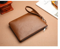 Tas Selempang Kasual Pria Kulit PU Lembut Tas Pria Tas Ponsel Dompet Tangan Logo Custom