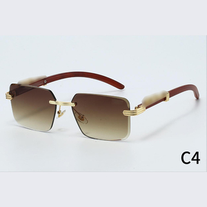 Gafas de Sol Clásicas Carer Doradas, Gafas de Marca de Lujo, Gafas de Sol de Diseñador, Gafas de Metal sin Montura, Gafas con Protección UV - Product Image 1