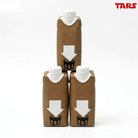 Boîte en carton aseptique en forme de brique TARS 250 ml personnalisée avec laminage mat et vernis sélectif UV pour l'emballage de lait, lait d'avoine et jus de fruits