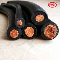 Cable Eléctrico Flexible para Soldadura, Suministro Directo de Fábrica, 99.997% Cobre Puro, Revestimiento de Goma, para Alta Flexión, Tamaño 16mm2-35mm2