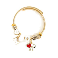 HS124 Bracelet à breloques Pan en acier inoxydable doré, bracelet perlé DIY pour femme, bijoux hypoallergéniques inaltérables, vente en gros
