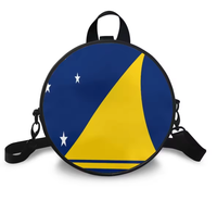 Sac à main rond en cuir PU avec drapeau régional de Tokelau pour femme, sac à dos convertible portable à porter à l'épaule et en bandoulière