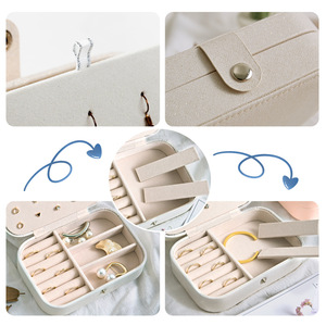 Portable Compartmentalized Jewelry <b>Storage</b> <b>Box</b> 16x11.5x5cm Double Layer Moisture Proof Dust Proof For Necklace Earring Ring - Product Image 2