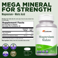 Complément de Magnésium Chélaté OEM, Acide Malique, Énergie Musculaire Adulte, Végétalien, Sans OGM, Malate de Magnésium 400mg en Capsules, Certifié par un tiers