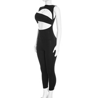 Nouvelle Combinaison Décontractée Sexy Moulante Évidée Sans Manches pour Femme – Idéale Automne, Printemps, Été
