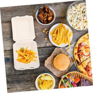 Contenedor de Alimentos Biodegradable Desechable de Almidón de Maíz para Llevar, Envase de Plástico Tipo Concha para Comida para Llevar - Product Image 5