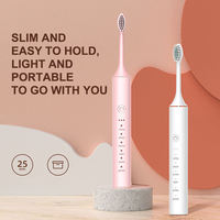 Brosse à dents électrique sonique rechargeable IPX7 USB soins des dents orales pour adultes avec 18 modes de brossage des soins bucco-dentaires 4 tête de brosse