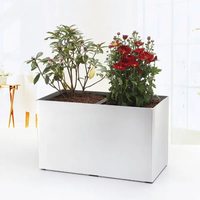 Grand pot de fleurs rectangulaire d'intérieur pour l'extérieur Jardinière décorative en plastique pour la maison et l'hôtel