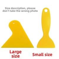 Raclette de nettoyage en plastique jaune pour film de fenêtre de voiture, outil de lissage pour protecteurs d'écran de téléphone, petit grattoir sûr