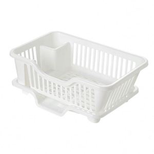Égouttoir à vaisselle de cuisine avec plateau de drainage, organisateur de bols et assiettes en plastique, support de comptoir pour ustensiles, rangement pour couverts, égouttoir de comptoir - Product Image 3