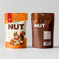 Op maat gemaakte bedrukte logo gedroogde vruchten stand-up pouch matte folie mylar zakken hersluitbare ritssluiting voor gemengde noten amandelen cashewnoten snacks