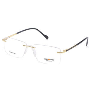 Montures de lunettes sans monture grises rectangulaires 5102 transparentes unisexe style professionnel verres plats - Product Image 1