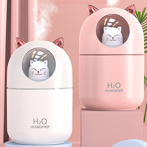 Minihumidificador de aire de escritorio con pulverizador para el hogar, difusor ultrasónico de aceites esenciales con luz LED nocturna para gato y planeta - Product Image 6
