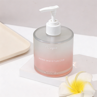 Flacon pompe en verre à épaule plate et base lourde de 300 ml pour après-shampoing, shampoing, savon pour les mains, gel douche, lotion