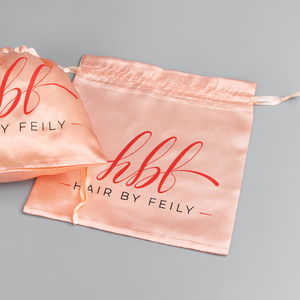 ถุงผ้าไหมพิมพ์โลโก้สั่งทำพิเศษสำหรับบรรจุภัณฑ์ของขวัญ เครื่องสำอาง อัญมณี ถุงใส่ผมแบบมีเชือกผูก ถุงกันฝุ่นสำหรับวิกผม ถุงผ้าซาติน - Product Image 2