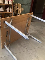 Table pliante légère en aluminium pour l'extérieur, réglable en hauteur, 100*65cm, idéale pour le camping, les pique-niques et la plage