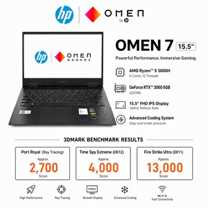 Portátil para Juegos Usado <span class=keywords><strong>HP</strong></span> OMEN <span class=keywords><strong>7</strong></span> de 15.5 Pulgadas, AMD <span class=keywords><strong>Ryzen</strong></span> 5 5600H, RTX 3060, 16GB, 512GB, 144Hz FHD, <span class=keywords><strong>PC</strong></span> Portátil para Juegos Usado - Product Image 2