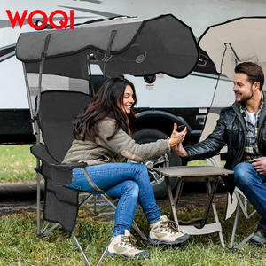 Silla de Playa Plegable Portátil Woqi con Toldo, Silla Reclinable para Acampar y Pescar al Aire Libre, Patas Cónicas, Material de Poliéster - Product Image 5