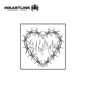 <span class=keywords><strong>Tatouage</strong></span> semi-permanent en forme de cœur en fil de fer <span class=keywords><strong>barbelé</strong></span> imperméable et sûr, <span class=keywords><strong>tatouage</strong></span> écologique à base de jus naturel, dure 2 semaines - Product Image 3