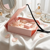 Boîte cadeau pliable magnétique en carton rose de luxe, avec logo personnalisé, écologique, en matériaux recyclés, fermeture magnétique, pour chaussures