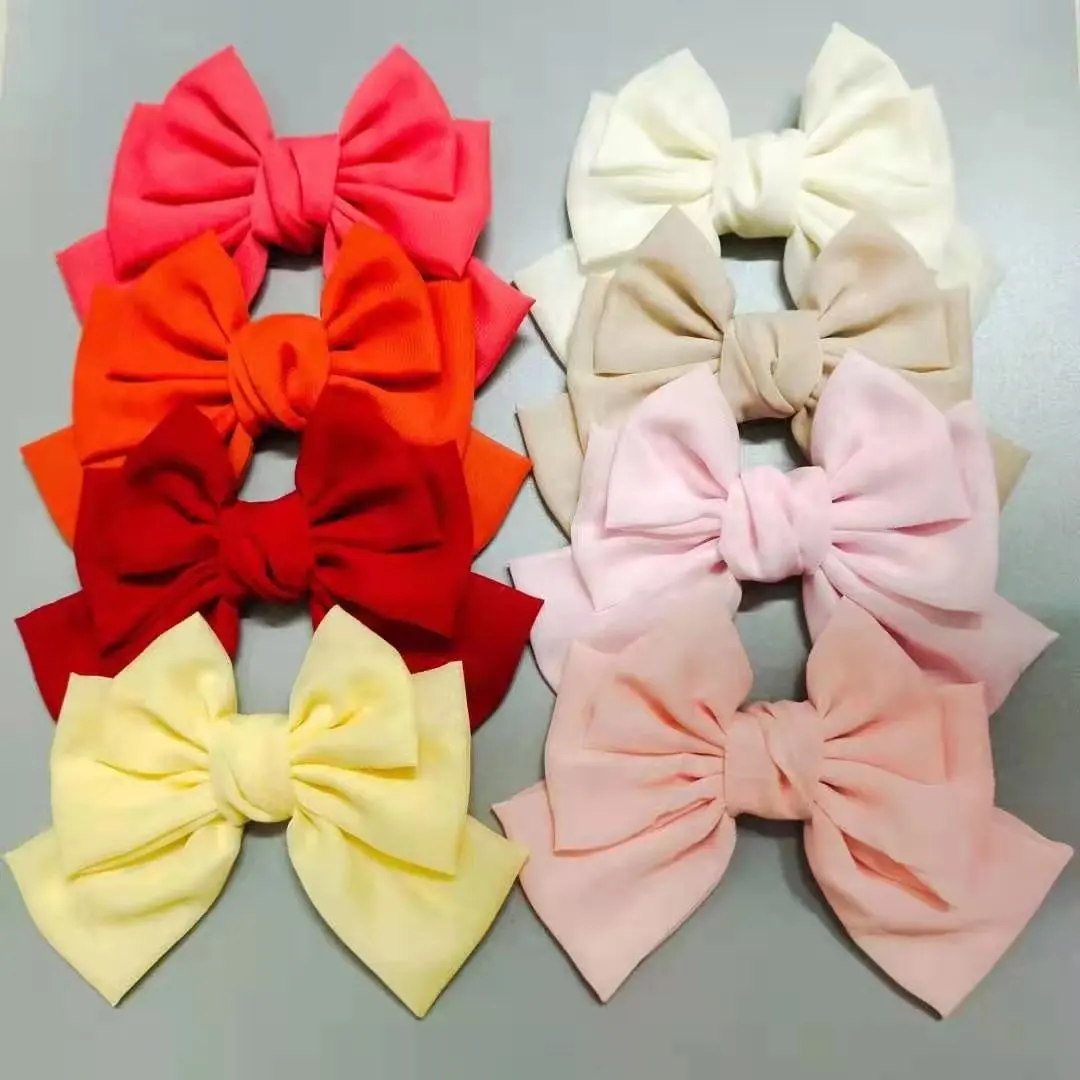 Fashion Korean Style Big Bow Hair Clips,chiffon Butterfly bows Hair Barrettes For Girls