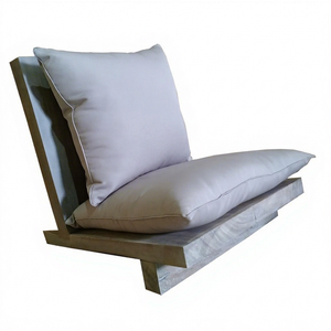 Modern Grey Japanese Beach Low <b>Back</b> Lounge Chair Outdoor Garden Furniture Made of Suar Solid Wood for Villas Frame Assembly Park - Product Image 1
