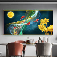 Peinture murale d'art moderne de luxe, peinture animale suspendue, cadre en aluminium, peinture en porcelaine cristalline pour la décoration du salon