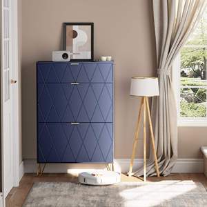 Combohome Meuble à chaussures moderne et durable pour 16 paires, 3 compartiments (2 rangements à chaussures + 1 étagère dissimulée), <span class=keywords><strong>meubles</strong></span> de salon - Product Image 2