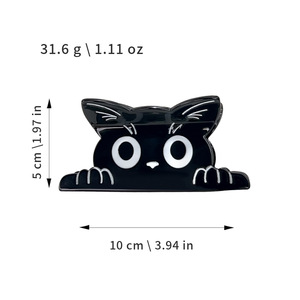 Accessoires pour cheveux pour femmes OEM, pinces à cheveux en acétate mignonnes de 10 cm en forme de <span class=keywords><strong>chat</strong></span> et de requin, nouvelles grandes pinces pour filles et femmes, vente en gros - Product Image 5