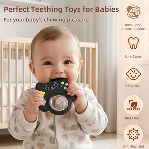 Bâtonnet de dentition en silicone souple de qualité alimentaire certifié sans BPA, <span class=keywords><strong>jouet</strong></span> apaisant pour bébé, soulagement des gencives des nourrissons, unisexe - Product Image 4