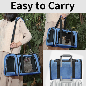 Portable Pet Carrier Bag Soft Sided Collapsible Travel Puppy Carrier Folding Travel <b>Crate</b> Kennel for Cats Dogs - Product Image 5