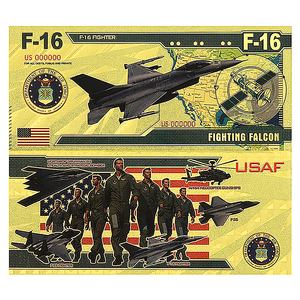 Banconota Militare Americana in Oro 24K da 1000 USD, Collezione Bifacciale 16x7cm, Aereo da Caccia ed Elicottero, Regalo per Appassionati di Aviazione - Product Image 3