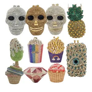 Gioielli da sposa in cristallo fritto con Popcorn gelato Cupcake bling rossetto strass di lusso con strass <span class=keywords><strong>borse</strong></span> da sera da <span class=keywords><strong>donna</strong></span> - Product Image 6