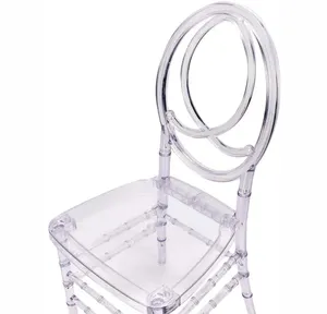 Wholesale Customized Design PP Plastic Clear Banquet Ghost Acrylic Transparent Chiavari Wedding Dining Chair