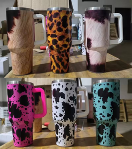 Gobelet de voiture isotherme sous vide en acier inoxydable de 40 oz avec poignée et paille, motif léopard, <span class=keywords><strong>pour</strong></span> voyage et conservation au froid, <span class=keywords><strong>Fête</strong></span> <span class=keywords><strong>des</strong></span> <span class=keywords><strong>Pères</strong></span> - Product Image 6