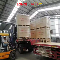 علامة تجارية عالية الجودة Longi-W ألواح شمسية نصف خلية أحادية البلورية سوداء بالكامل من النوع N من PERC للبيع