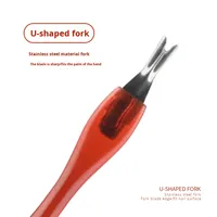 Fourchette à cuticules en acier inoxydable, pousse-cuticules, coupe-peaux mortes, outil professionnel en forme de U pour manucure et pédicure